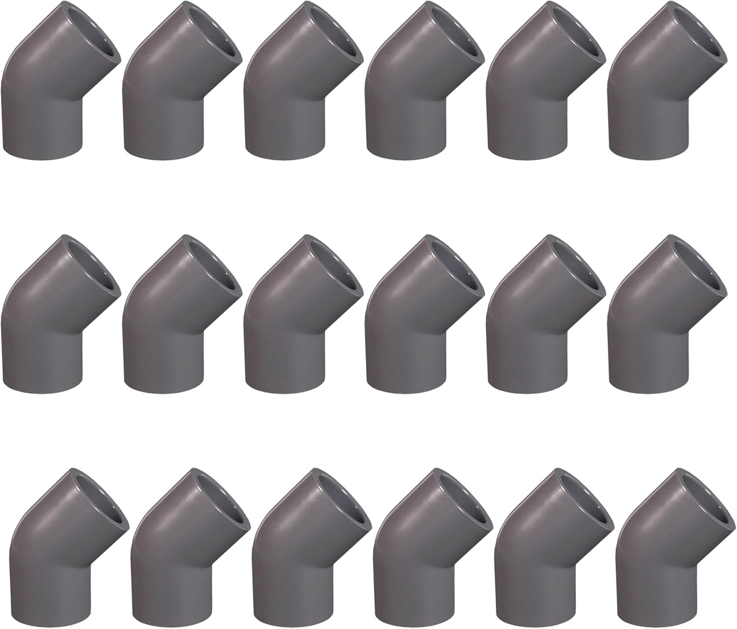 Schedule 80 PVC Fittings (Black) - 2-Way 45° Elbow Connector - 4" (SOC x SOC) 18 PCS