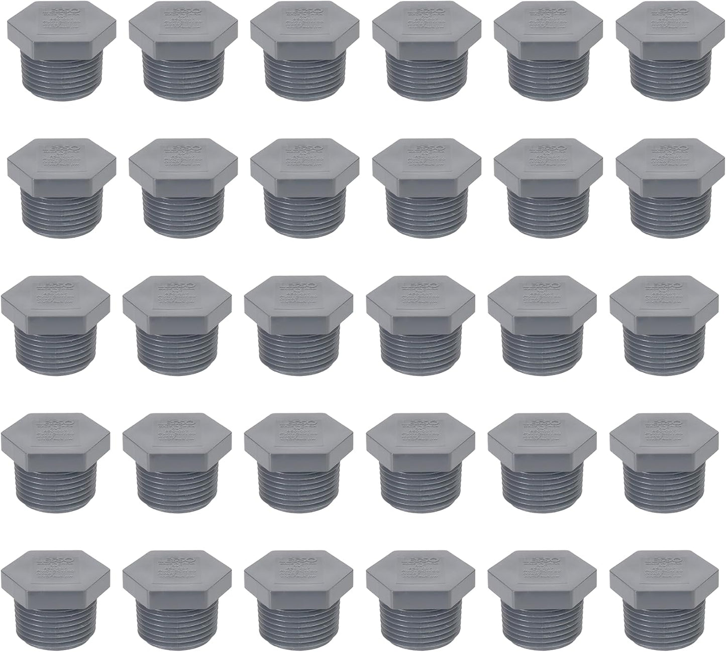 Schedule 80 PVC Fittings (Black) - Plug - 2-1/2" (MIPT) 60 PCS