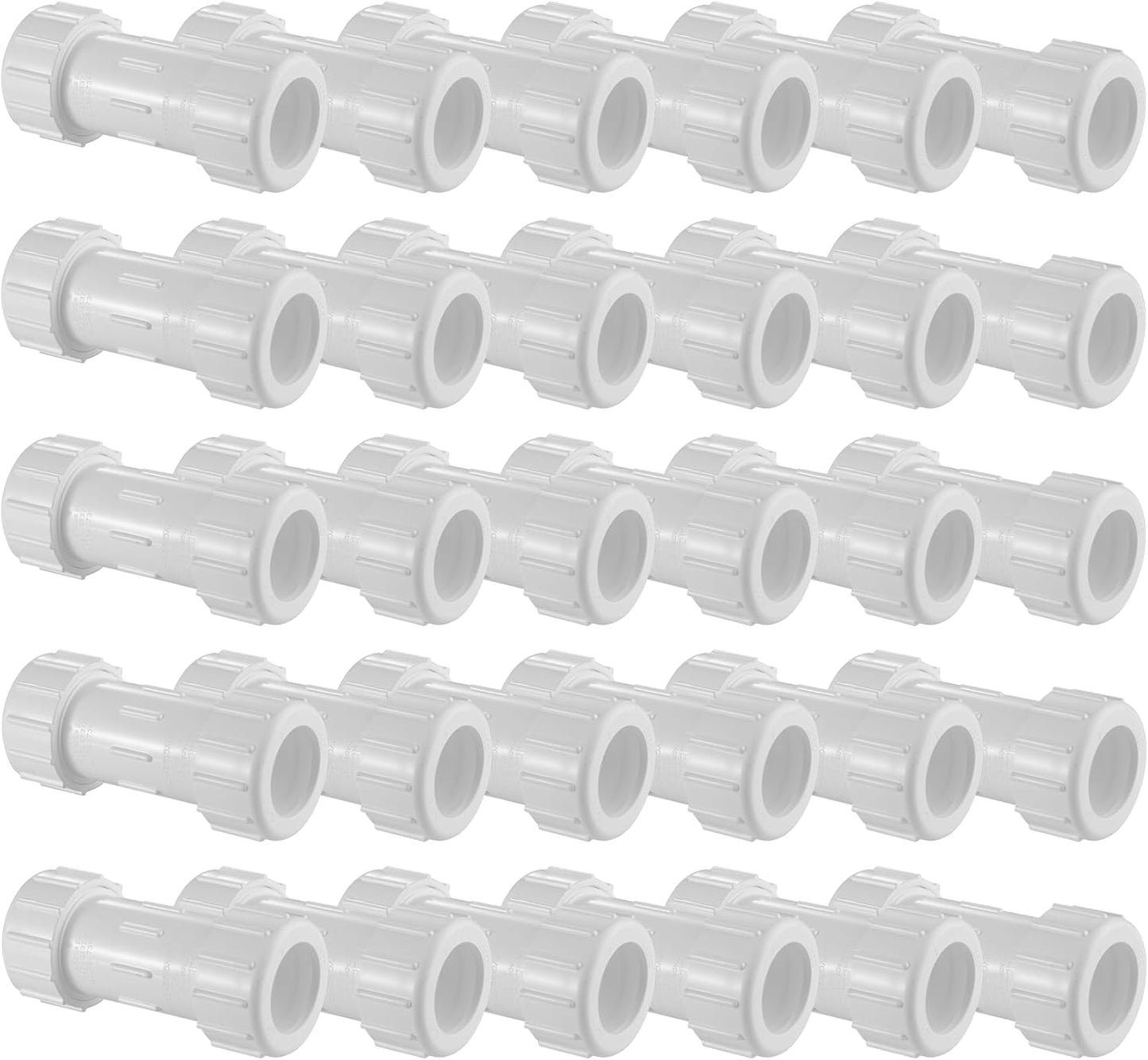 Schedule 40 PVC Pipe Fitting (White) - Compression Coupling - 2-1/2" 30 PCS