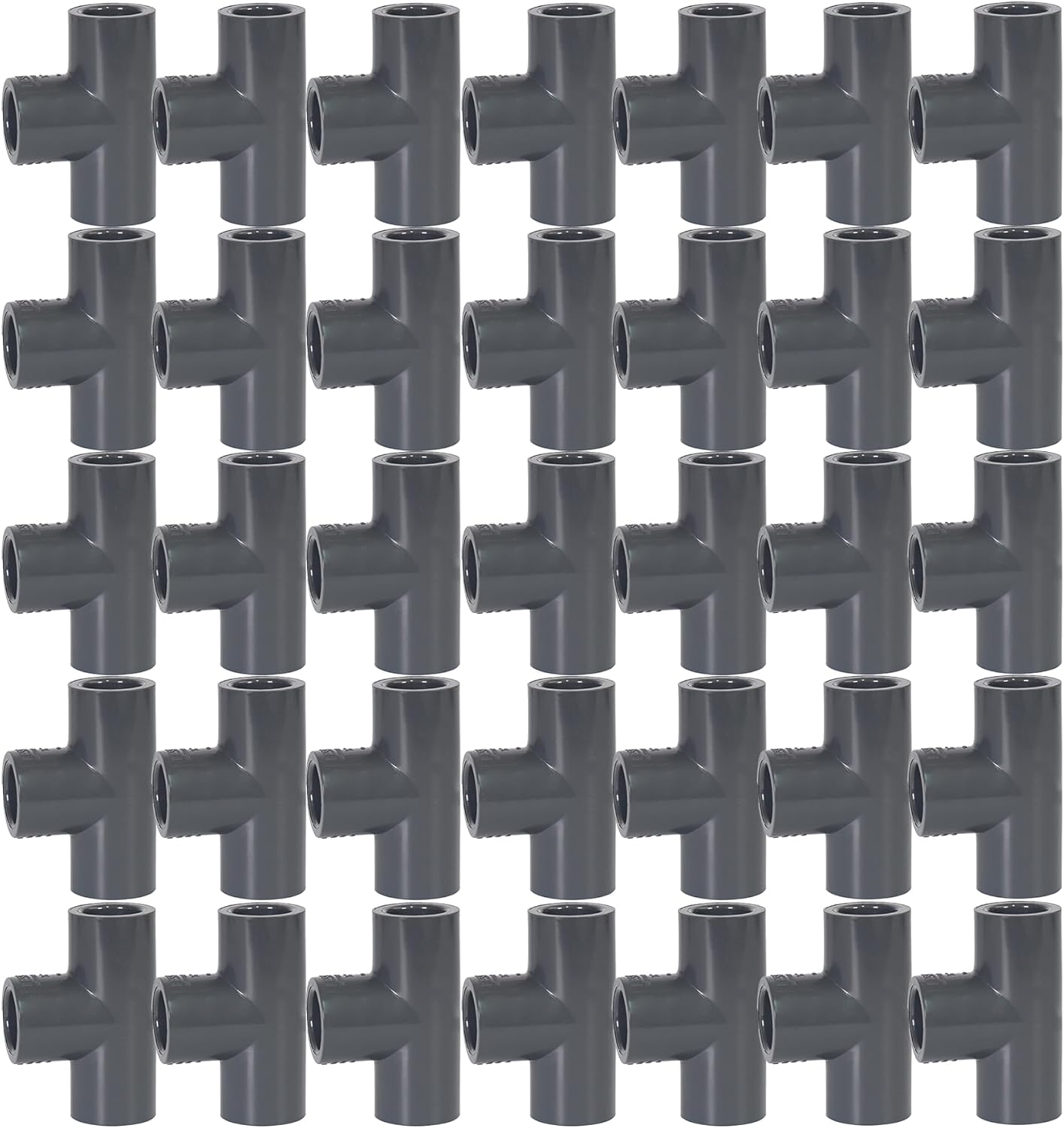 Schedule 80 PVC Fittings (Black) - Reducing Tee Connector - 2 x 2 x 1/2" (SOC x SOC x SOC) 100 PCS