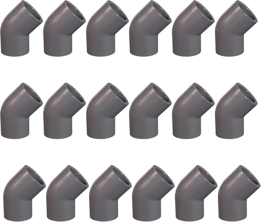 Schedule 80 PVC Fittings (Black) - 2-Way 45° Elbow Connector - 4" (SOC x SOC) 18 PCS