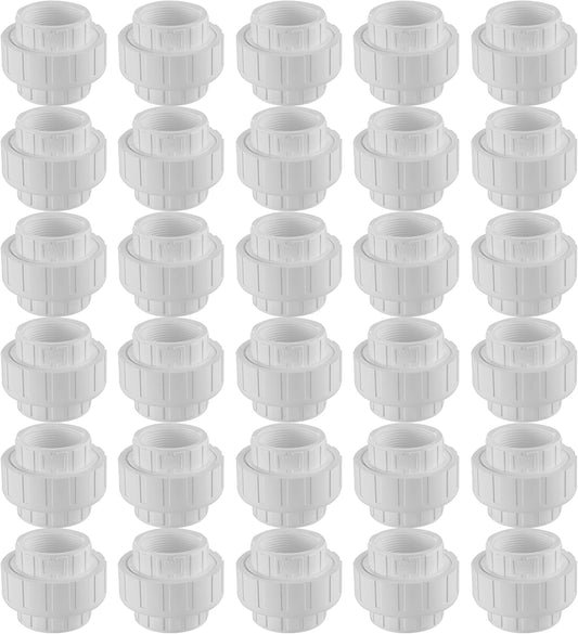 PVC Pipe Fitting - Union w/O-ring Seal - Schedule 40 (White) - 2"  (100 Pack)