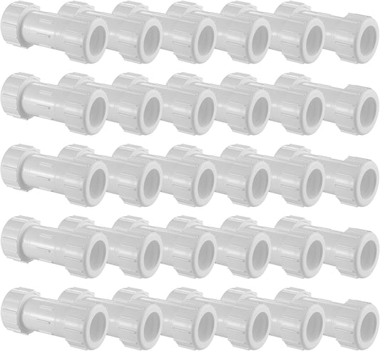 Schedule 40 PVC Pipe Fitting (White) - Compression Coupling - 2-1/2"  30 PCS